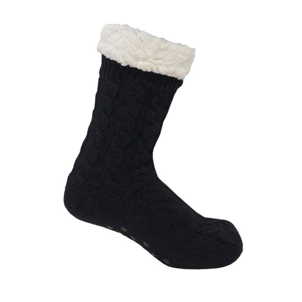 Miso Unisex Adult Acrylic Slipper Socks / Black